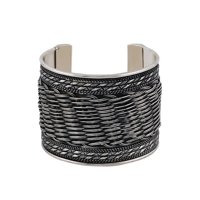 Teejh Bracelets Teejh Charulata Silver Oxidised Cuff Bracelet Teejh Bracelets Teejh Charulata Silver Oxidised Cuff Bracelet