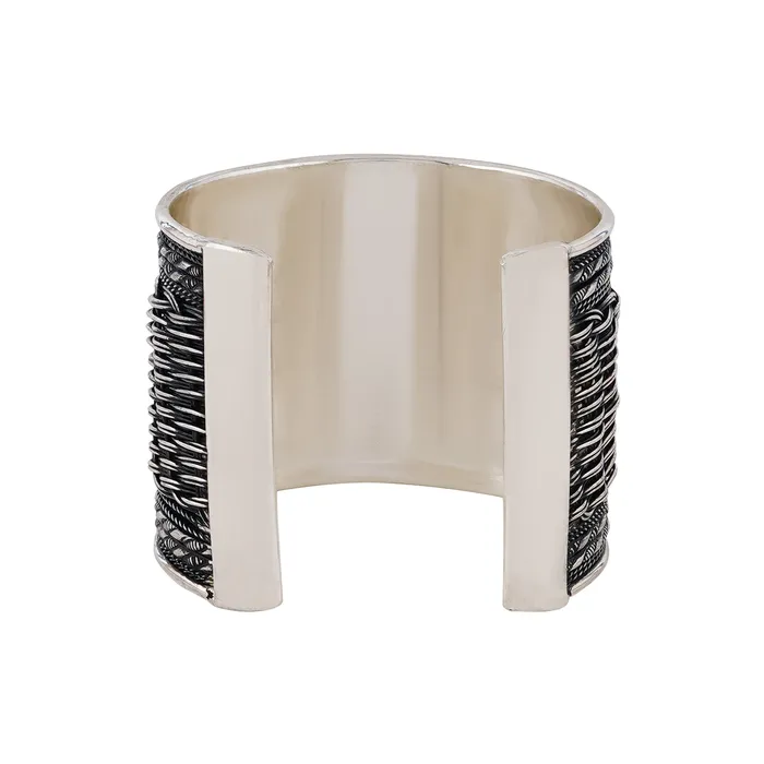 Teejh Bracelets Teejh Charulata Silver Oxidised Cuff Bracelet Teejh Bracelets Teejh Charulata Silver Oxidised Cuff Bracelet