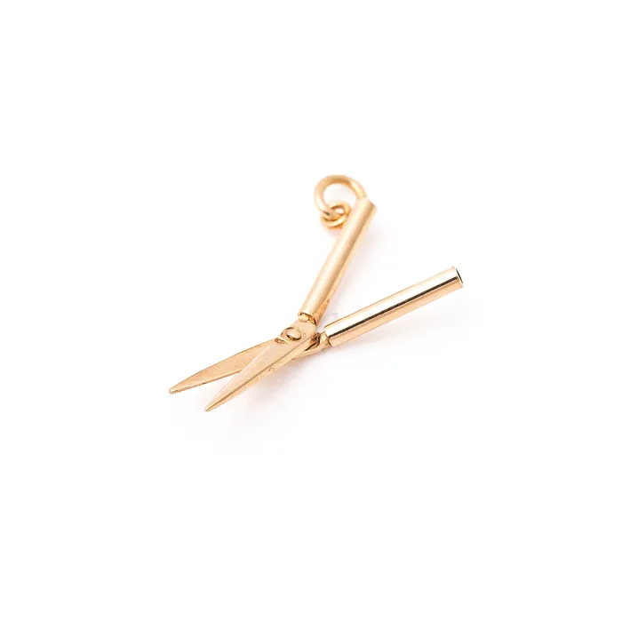 Vintage Earrings 14k Gold Movable Shears Charm