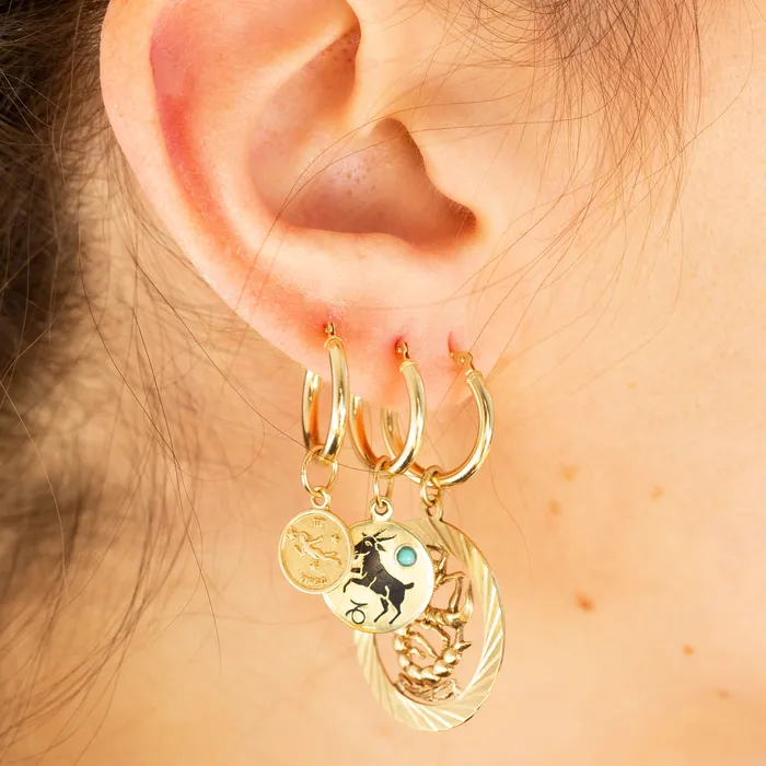 Vintage Earrings 14k Gold Movable Shears Charm