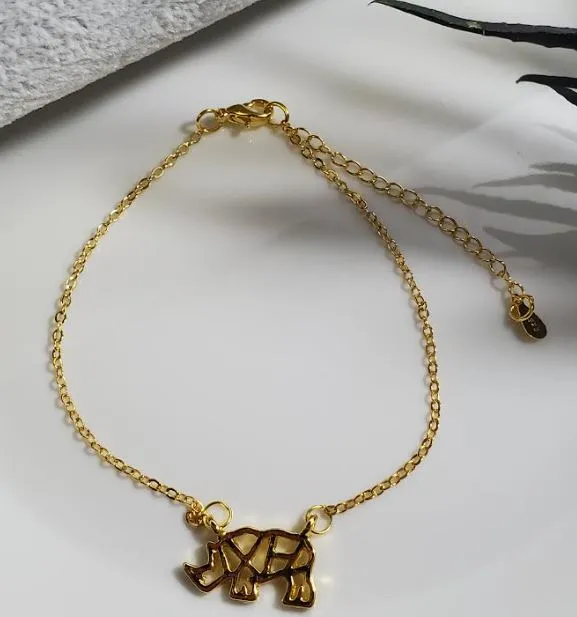 B1309 Gold Rhinoceros Bracelet alice Bracelets