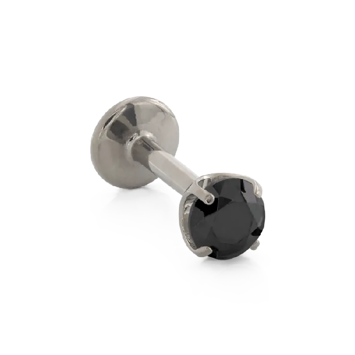 Prong Gem Black CZ NeoMetal Inc Rings