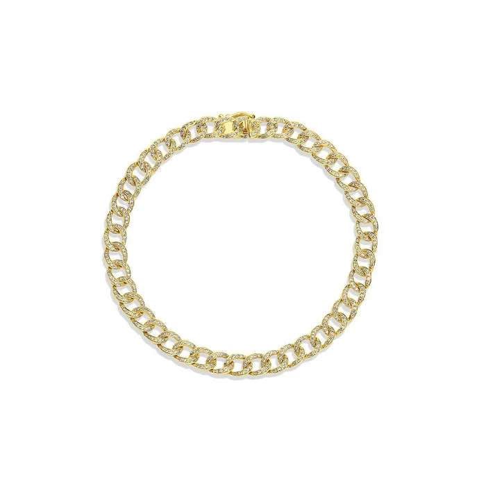 Bracelets CJ Charles Jewelers 18kt Yellow Gold 100ctw Diamond Link Chain Bracelet Bracelets CJ Charles Jewelers 18kt Yellow Gold 100ctw Diamond Link Chain Bracelet