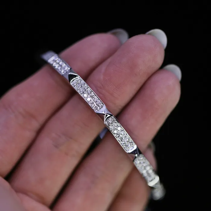 Bracelets Diamond Source NYC 14k White Gold Diamond Bangle Bracelet features 118ct of TDW