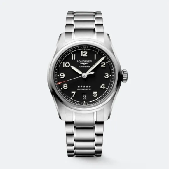 Bracelets Longines Longines Spirit Stainless Steel Black Dial 37mm Automatic