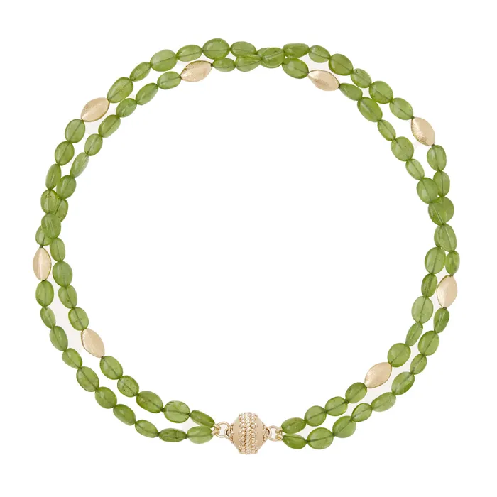 Clara Williams Gold Rush Peridot Double Strand Necklace Clara Williams Necklaces Clara Williams Gold Rush Peridot Double Strand Necklace Clara Williams Necklaces