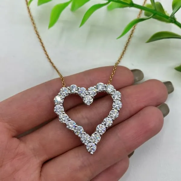 Diamond Source NYC 14k White Gold Diamond Heart Pendant PEN25000 Necklaces