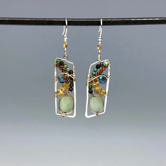 Earrings Art By Any Means Gemstone Parallelogram Earrings