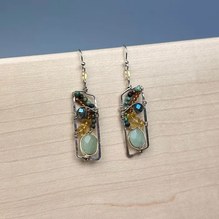 Earrings Art By Any Means Gemstone Parallelogram Earrings Earrings Art By Any Means Gemstone Parallelogram Earrings