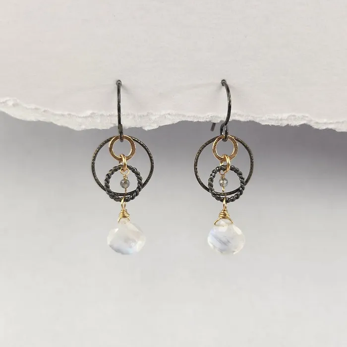 Earrings Calliope Moonstone Circles Earrings