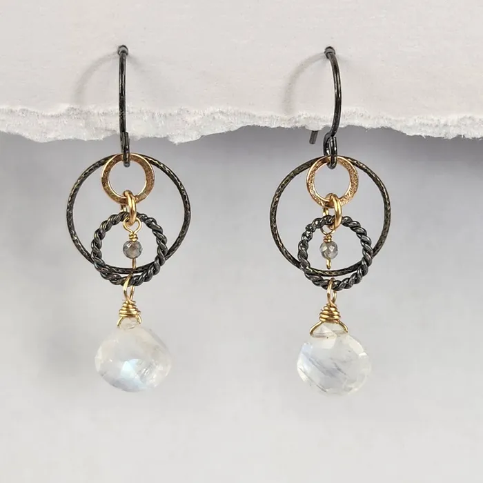 Earrings Calliope Moonstone Circles Earrings