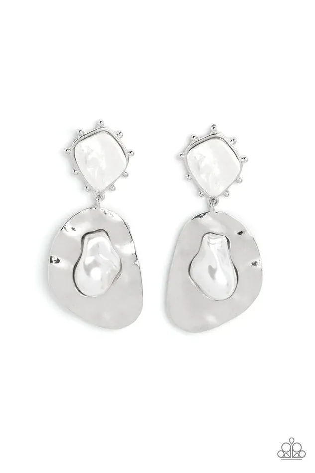Earrings Paparazzi Jewelry Paparazzi Earring Rippling Rhapsody White Earrings Paparazzi Jewelry Paparazzi Earring Rippling Rhapsody White
