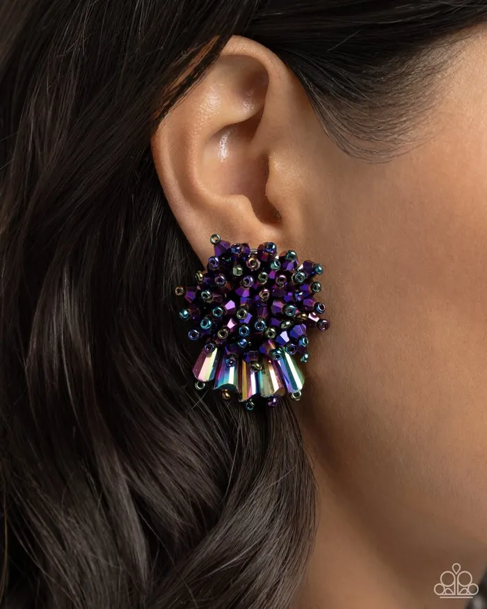 Earrings Paparazzi Jewelry Paparazzi Earring Streamlined Sass Purple