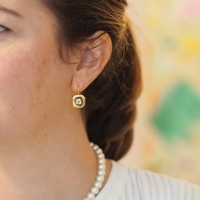 Goldbug Cut Corner Drop Earrings Goldbug Collection Earrings