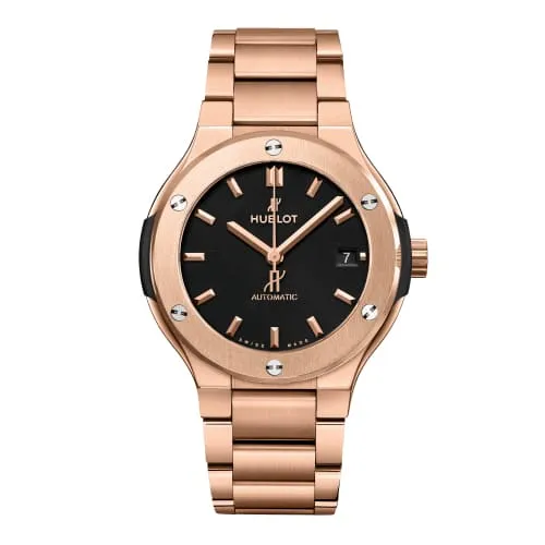 Hublot Bracelets Hublot Classic Fusion King Gold Bracelet 38mm Watch Ref 568OX1180OX Black Dial 18K Rose Gold Bracelet Hublot Bracelets Hublot Classic Fusion King Gold Bracelet 38mm Watch Ref 568OX1180OX Black Dial 18K Rose Gold Bracelet