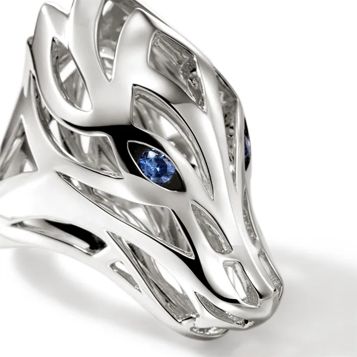 John Hardy Rings John Hardy Sterling Silver Naga Blue Sapphire Ring