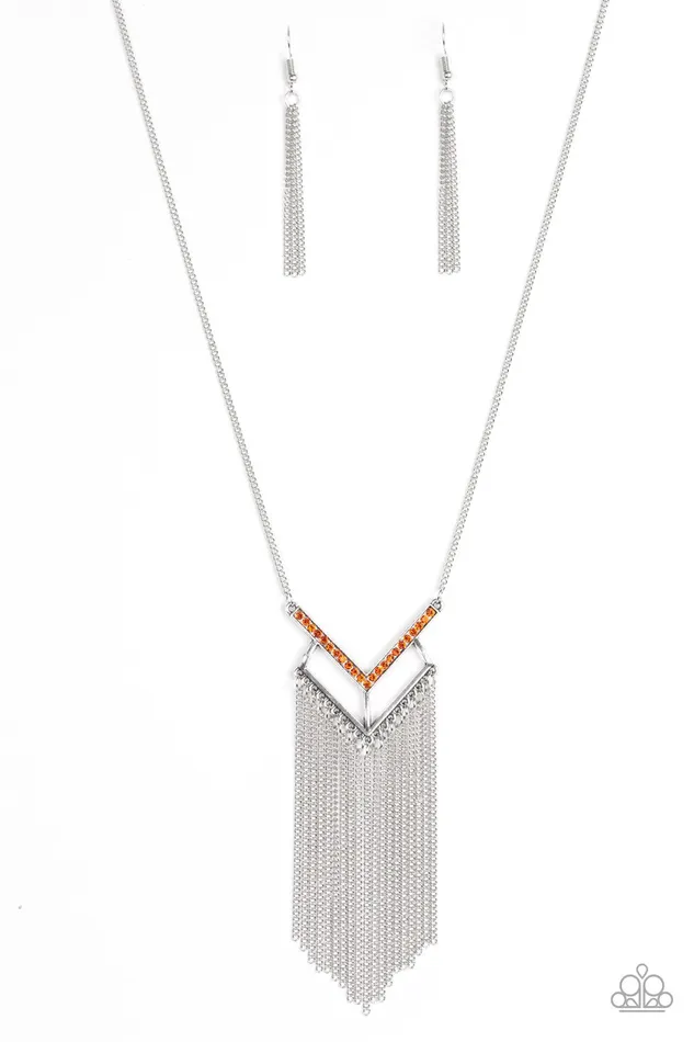 Necklaces Paparazzi Jewelry Paparazzi Necklace Alpha Glam Orange