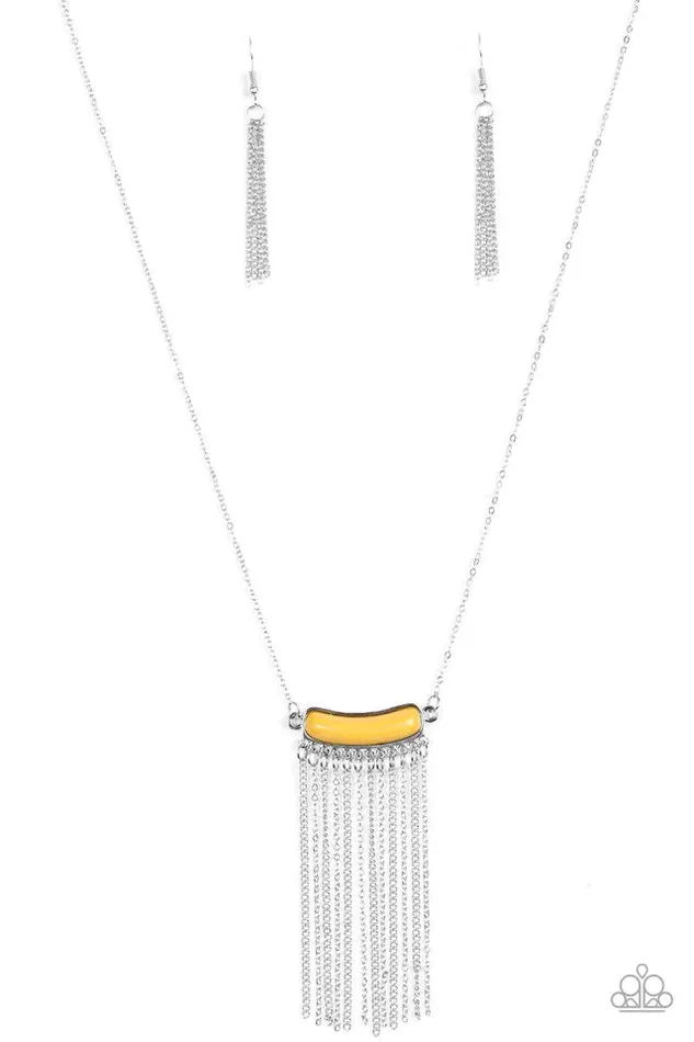 Necklaces Paparazzi Jewelry Paparazzi Necklace Serene Streams Yellow