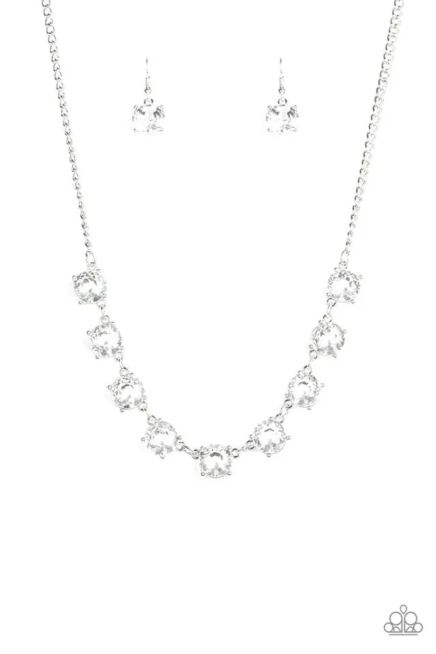 Necklaces Paparazzi Necklace Iridescent Icing White Paparazzi Jewelry