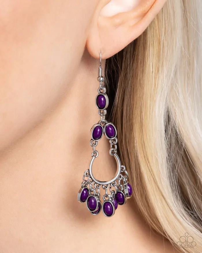 Paparazzi Earring Girly Girl Getup Purple Paparazzi Jewelry Earrings