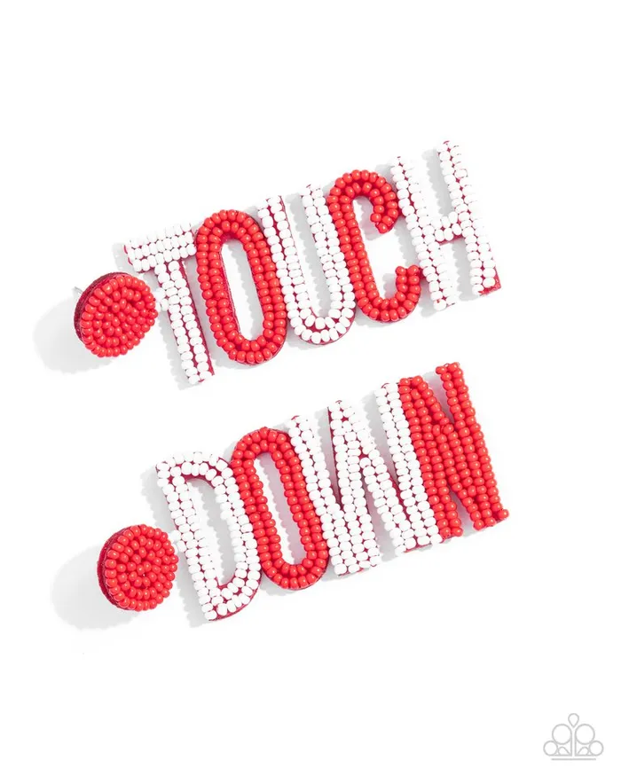 Paparazzi Earring Touchdown Texture Red Paparazzi Jewelry Earrings Paparazzi Earring Touchdown Texture Red Paparazzi Jewelry Earrings
