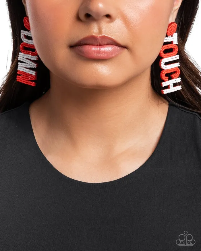 Paparazzi Earring Touchdown Texture Red Paparazzi Jewelry Earrings Paparazzi Earring Touchdown Texture Red Paparazzi Jewelry Earrings