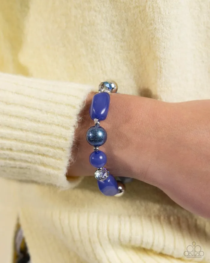 Paparazzi Jewelry Bracelets Paparazzi Bracelet Beaded Backing Blue