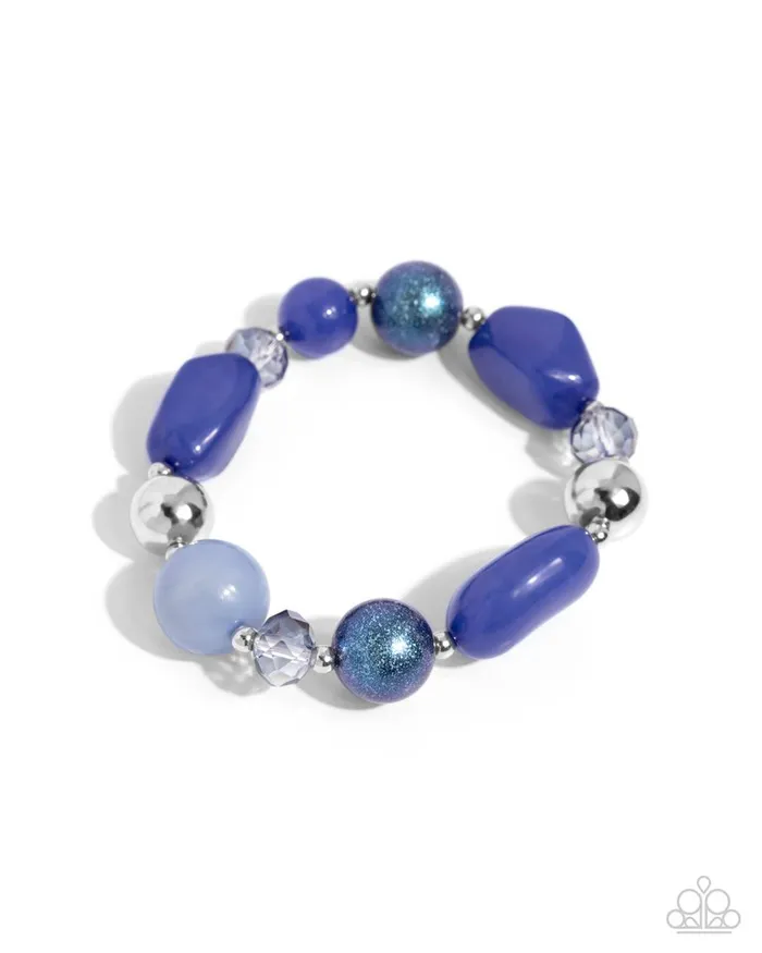 Paparazzi Jewelry Bracelets Paparazzi Bracelet Beaded Backing Blue Paparazzi Jewelry Bracelets Paparazzi Bracelet Beaded Backing Blue
