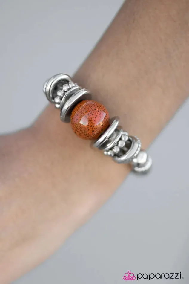 Paparazzi Jewelry Bracelets Paparazzi Bracelet On A Roll Orange