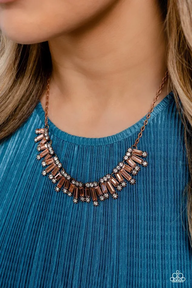 Paparazzi Jewelry Necklaces Paparazzi Necklace Sunburst Season Copper