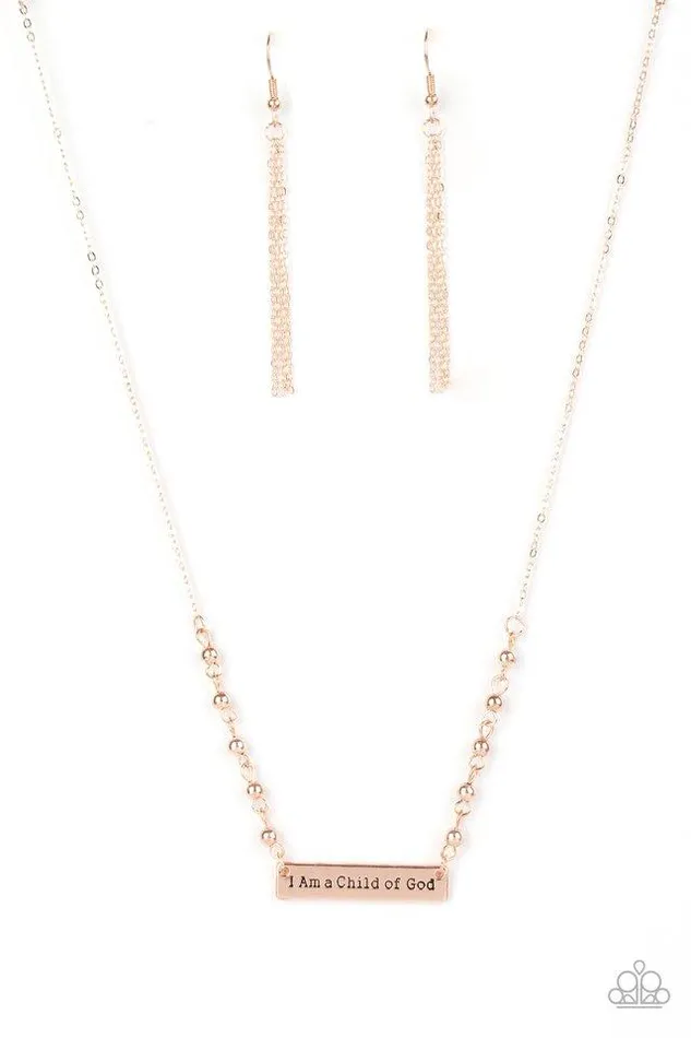 Paparazzi Necklace Send Me An Angel Rose Gold Paparazzi Jewelry Necklaces