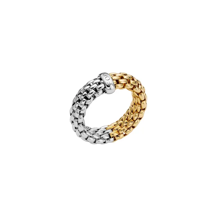 Rings Fope 18K White and Yellow Gold Essentials Collection 7mm Ring Small Size 565 FOPE Rings Fope 18K White and Yellow Gold Essentials Collection 7mm Ring Small Size 565 FOPE