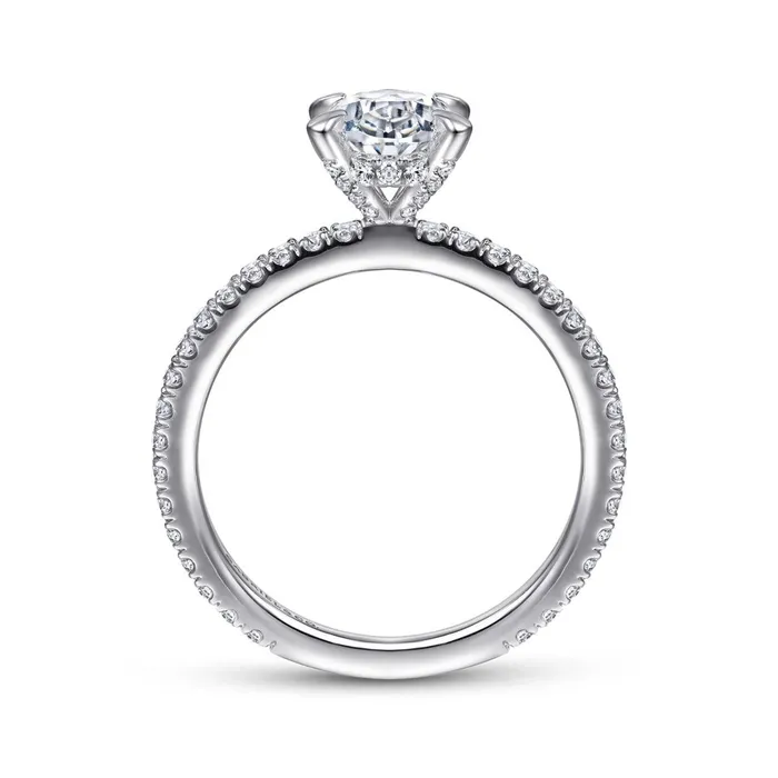 Rings Gabriel Co 14K White Gold Diamond Semimount Ring