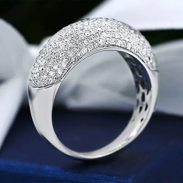 Rings Natural Round Brilliant Pave Diamond Fashion Ring Set in 14K White Gold 125ct tw Diamond Source NYC Rings Natural Round Brilliant Pave Diamond Fashion Ring Set in 14K White Gold 125ct tw Diamond Source NYC