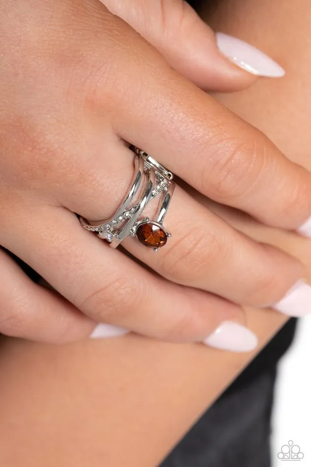 Rings Paparazzi Jewelry Paparazzi Ring Alternating Allure Brown