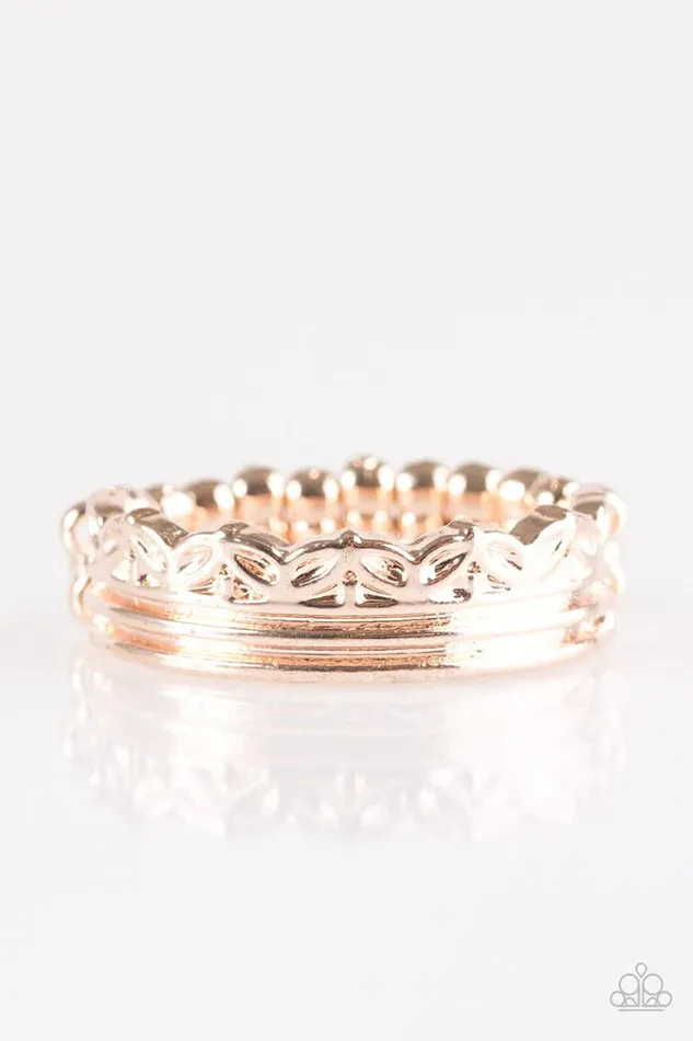 Rings Paparazzi Jewelry Paparazzi Ring Seeing Is BeLEAFing Rose Gold