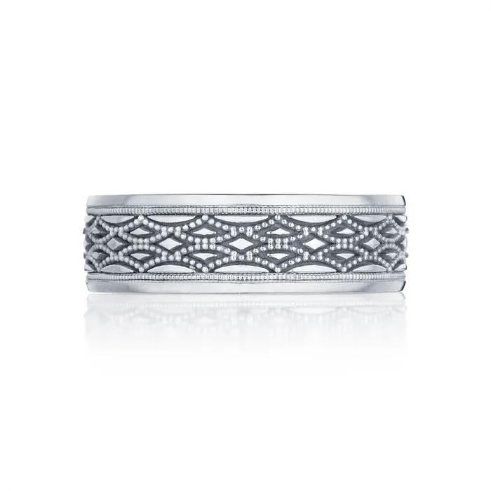 Rings Tacori Tacori Sculpted Crescent Gents 18K White Gold 6MM Wedding Band Rings Tacori Tacori Sculpted Crescent Gents 18K White Gold 6MM Wedding Band