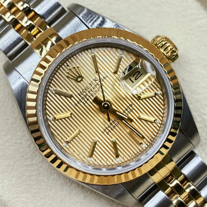 Rolex Datejust 26mm Ref 69173 Champagne Dial Two Tone Stainless Steel 18K Yellow Gold Jubilee Bracelet Womens Watch Rolex Bracelets