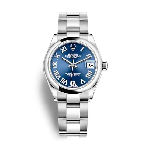 Rolex Datejust 31mm Ref 2782400017 Blue Roman Dial Stainless Steel Oyster Bracelet Womens Watch Rolex Bracelets Rolex Datejust 31mm Ref 2782400017 Blue Roman Dial Stainless Steel Oyster Bracelet Womens Watch Rolex Bracelets