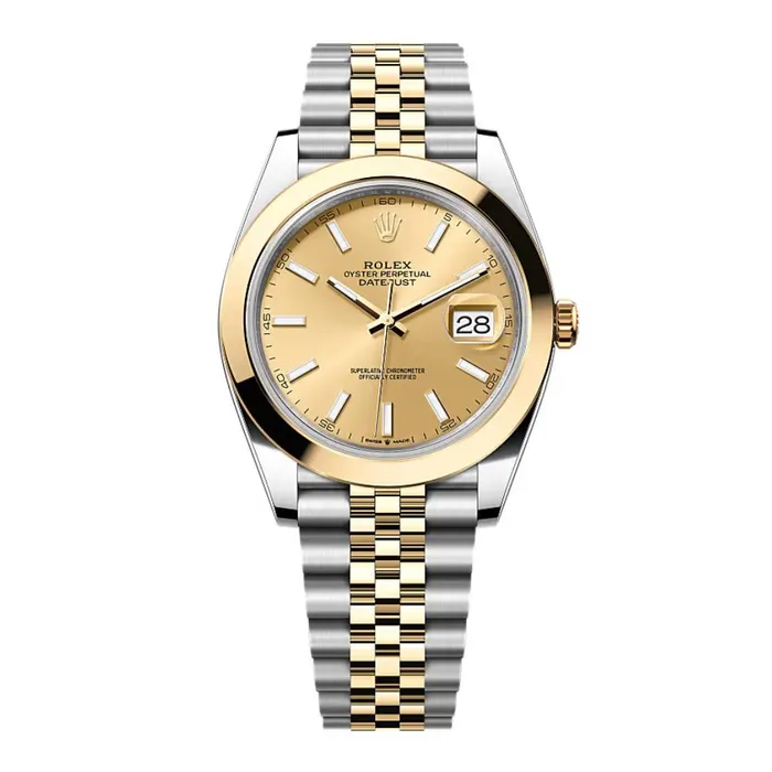 Rolex Datejust 41mm Ref 1263030010 Champagne Stick Dial Two Tone Stainless Steel 18K Yellow Gold Jubilee Bracelet Mens Watch Rolex Bracelets Rolex Datejust 41mm Ref 1263030010 Champagne Stick Dial Two Tone Stainless Steel 18K Yellow Gold Jubilee Bracelet Mens Watch Rolex Bracelets