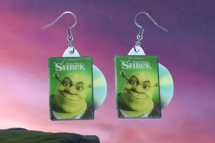 Sam Makes Things Earrings Shrek 2001 DVD 2D detailed Handmade Earrings