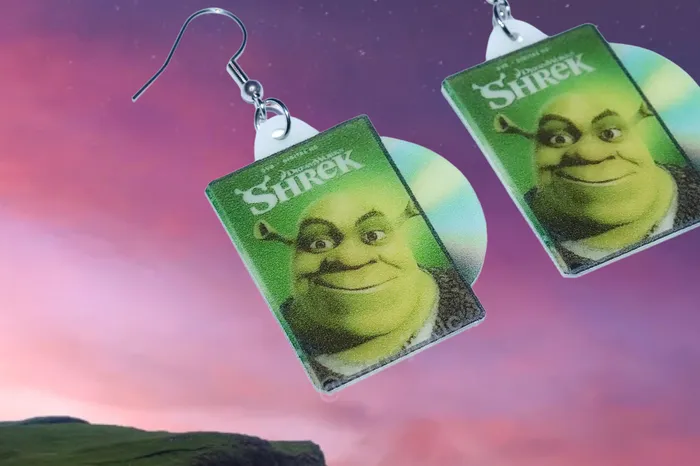 Sam Makes Things Earrings Shrek 2001 DVD 2D detailed Handmade Earrings