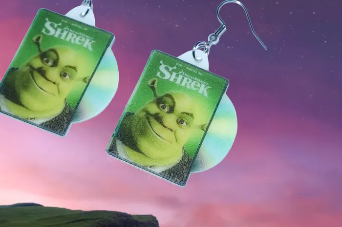 Sam Makes Things Earrings Shrek 2001 DVD 2D detailed Handmade Earrings