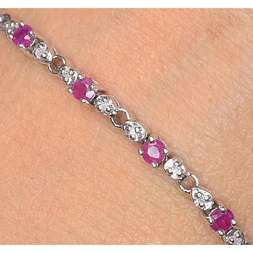 Bracelets GB Pink Sapphire Natural Earth Mined Diamond Tennis Bracelet 9 Carats Women Jewelry New Bracelets GB Pink Sapphire Natural Earth Mined Diamond Tennis Bracelet 9 Carats Women Jewelry New