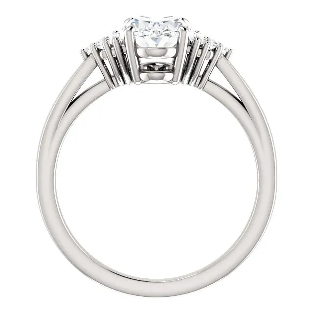 Cathedral Setting Real Natural Earth Mined Diamond Engagement Ring 220 Carats Women Jewelry GB Rings