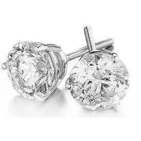 Earrings GB 270 Carats Solitaire Round Cut Genuine Natural Earth Mined Diamond Stud Earring White Gold 14K Earrings GB 270 Carats Solitaire Round Cut Genuine Natural Earth Mined Diamond Stud Earring White Gold 14K