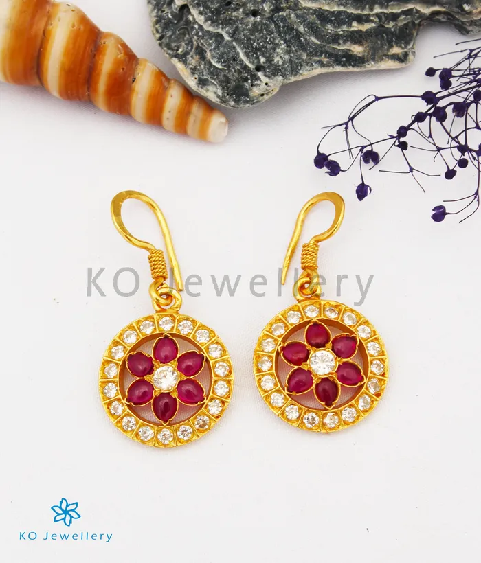 Earrings Silversmith The Samanvaya Silver Earrings WhiteRed