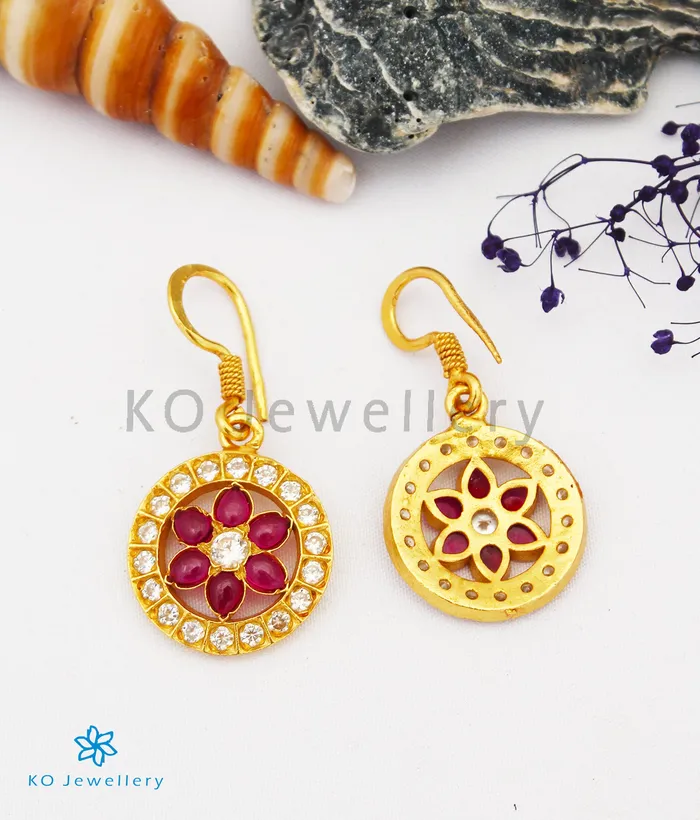 Earrings Silversmith The Samanvaya Silver Earrings WhiteRed