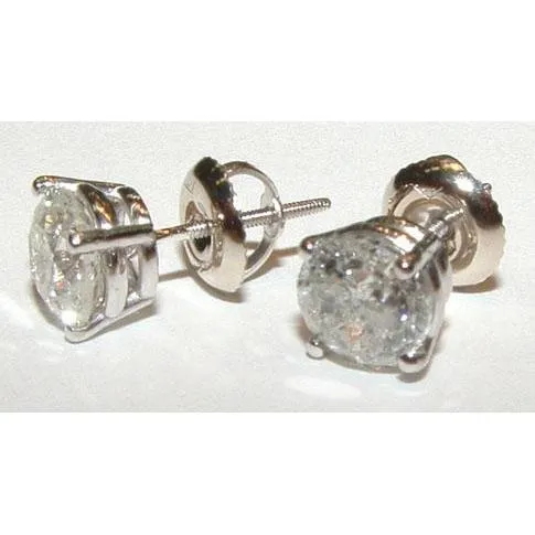 GB Earrings 080 Carats Round Natural Earth Mined Diamond Stud Earrings