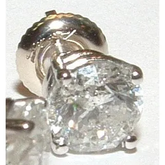 GB Earrings 080 Carats Round Natural Earth Mined Diamond Stud Earrings